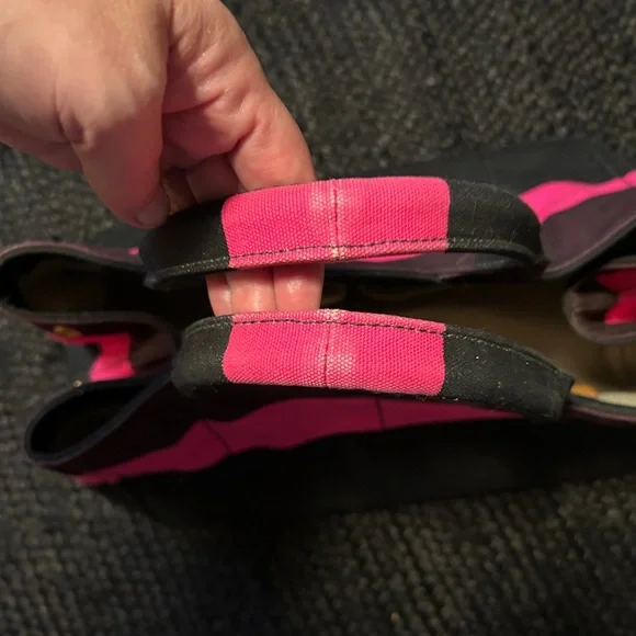 Prada Black and Pink Tote Bag Canapa Large.  Rare and Beautiful - Picture 8 of 14